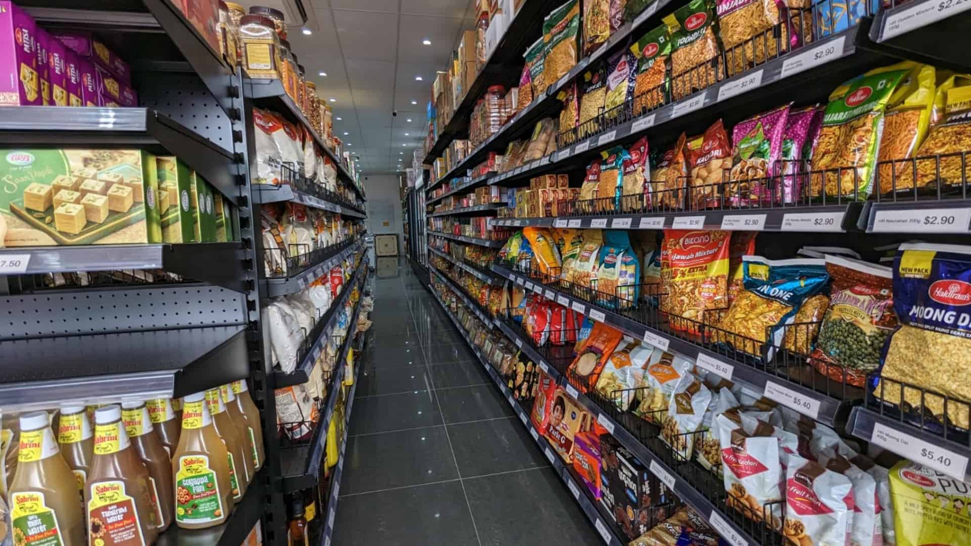 the spice house indian supermarket aisle