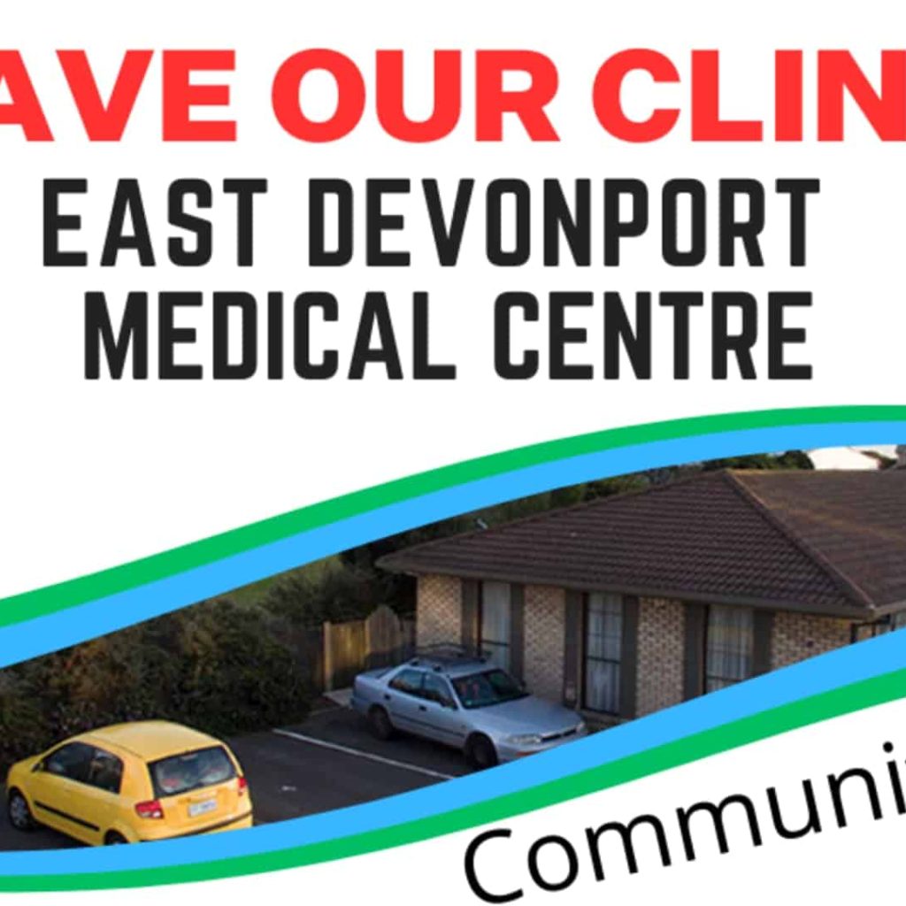 Support East Devonport Medical Centre rally poster
