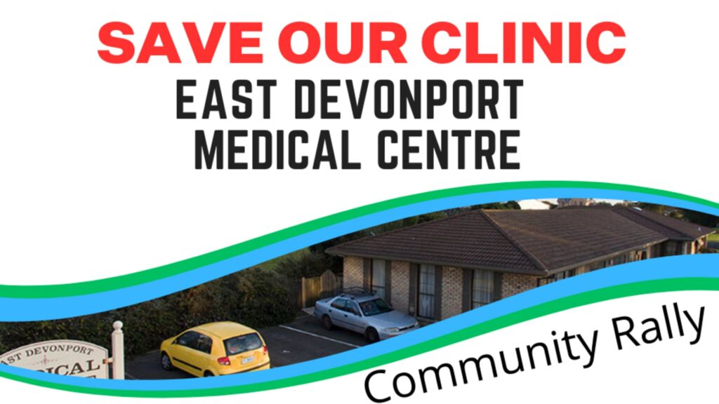 Support East Devonport Medical Centre rally poster